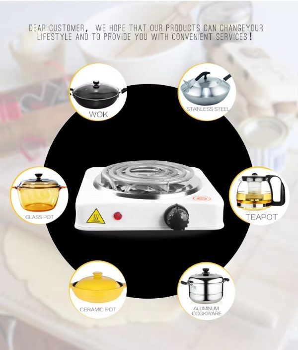 Electric Stove Hot Plate for Cooking – Portable Single Burner with Fast Heating, Easy to Clean Metal Body