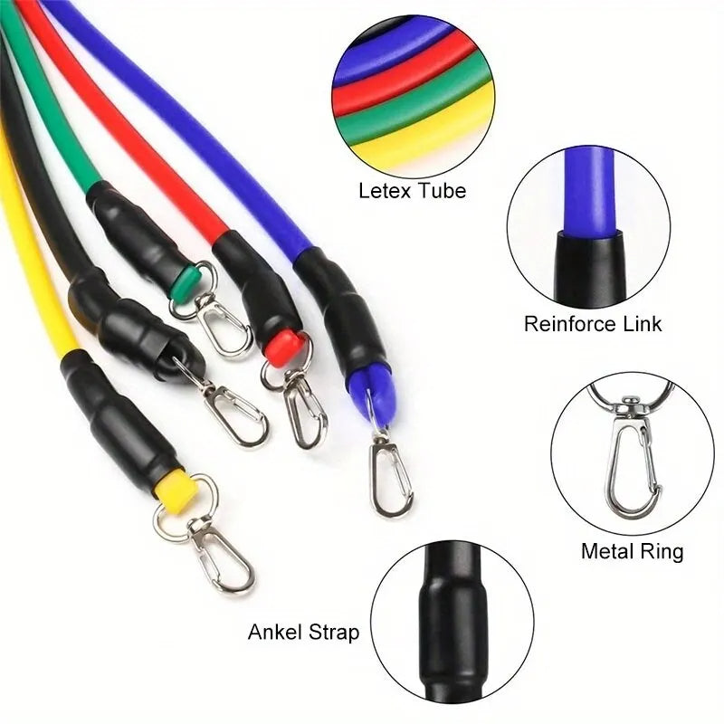 Exercise Resistance Bands Set – 5 Strength Levels for Home Workouts, Physical Therapy, Yoga & Travel – Durable, Portable Fitness Bands