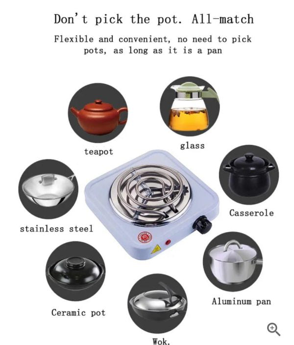 Electric Stove Hot Plate for Cooking – Portable Single Burner with Fast Heating, Easy to Clean Metal Body