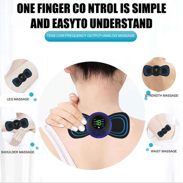Portable EMS Mini Electric Massager Patch | Rechargeable Muscle Pain Relief Device for Neck, Back, Arms & Full Body Therapy