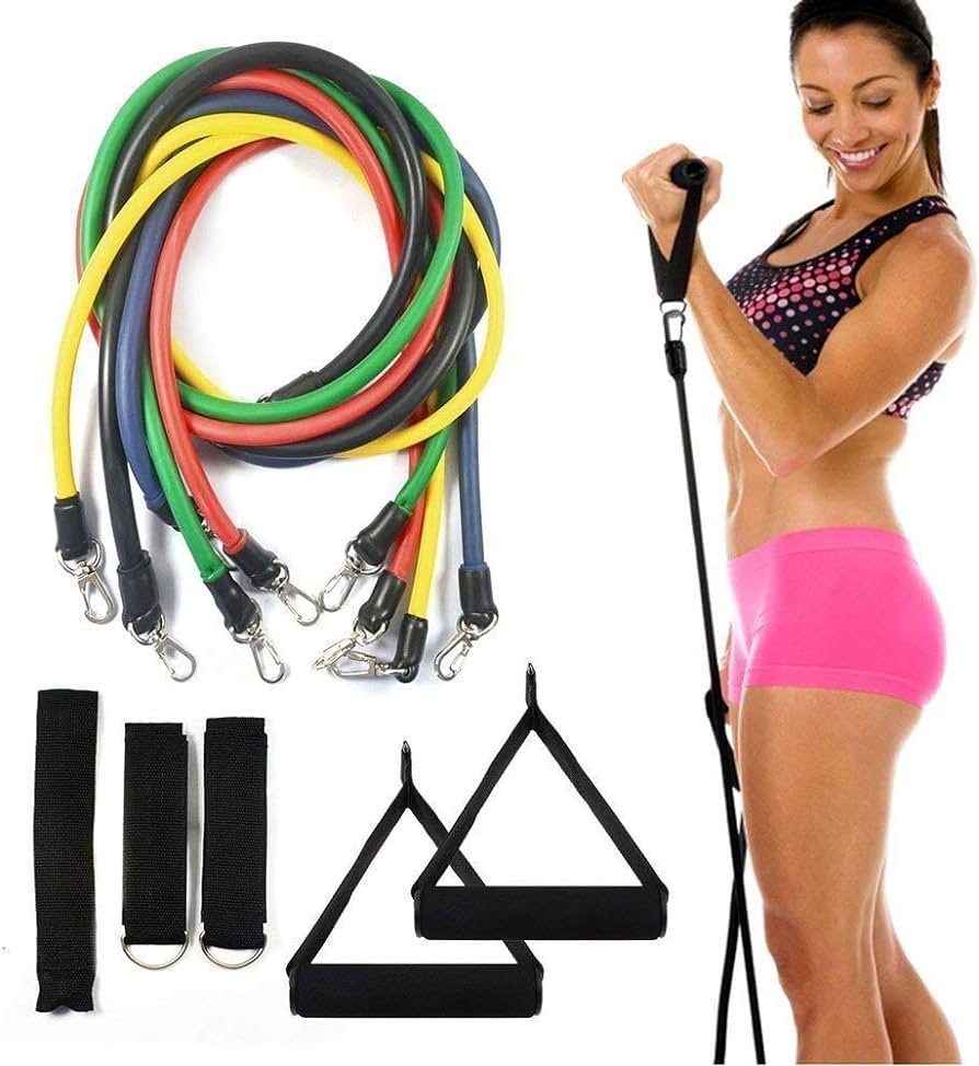 Exercise Resistance Bands Set – 5 Strength Levels for Home Workouts, Physical Therapy, Yoga & Travel – Durable, Portable Fitness Bands