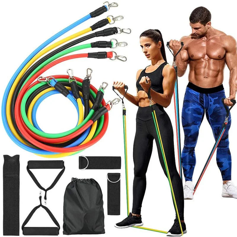 Exercise Resistance Bands Set – 5 Strength Levels for Home Workouts, Physical Therapy, Yoga & Travel – Durable, Portable Fitness Bands