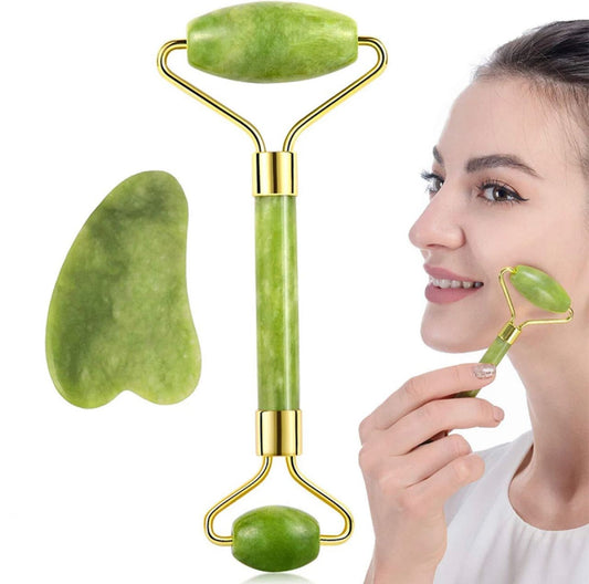 Flawless Jade Roller – Natural Marble Stone Facial Massager for Glowing, Healthy Skin