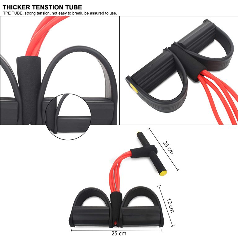 Tummy Trimmer with Foot Pedal Resistance Band – Sit-Up Pull Rope for Home Workout, Yoga, Core Training & Full-Body Fitness