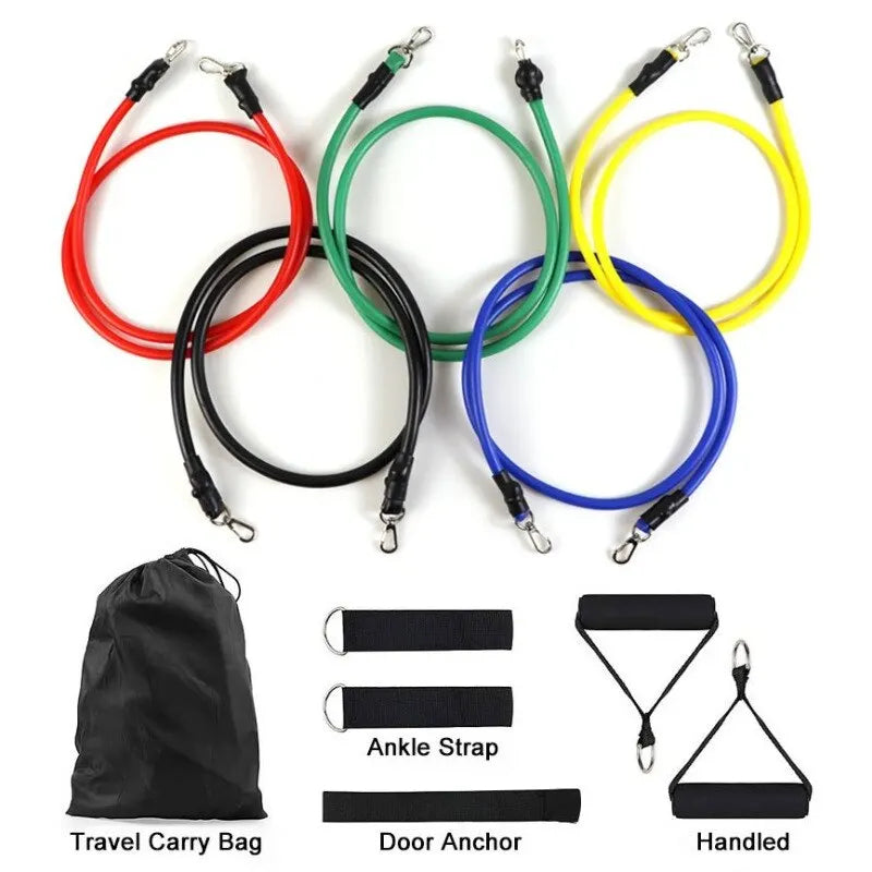 Exercise Resistance Bands Set – 5 Strength Levels for Home Workouts, Physical Therapy, Yoga & Travel – Durable, Portable Fitness Bands