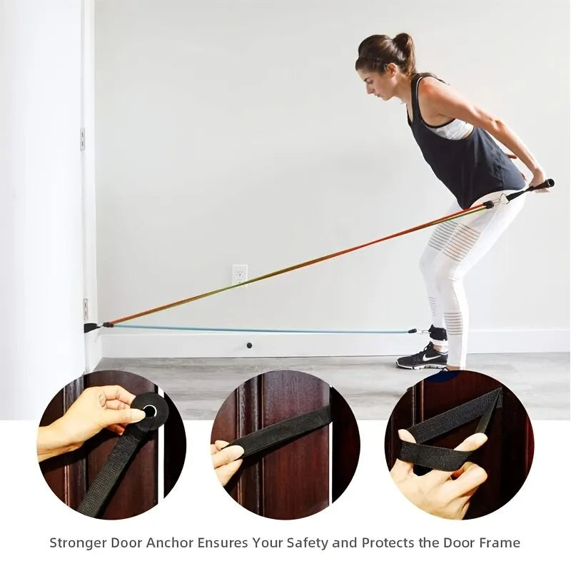 Exercise Resistance Bands Set – 5 Strength Levels for Home Workouts, Physical Therapy, Yoga & Travel – Durable, Portable Fitness Bands