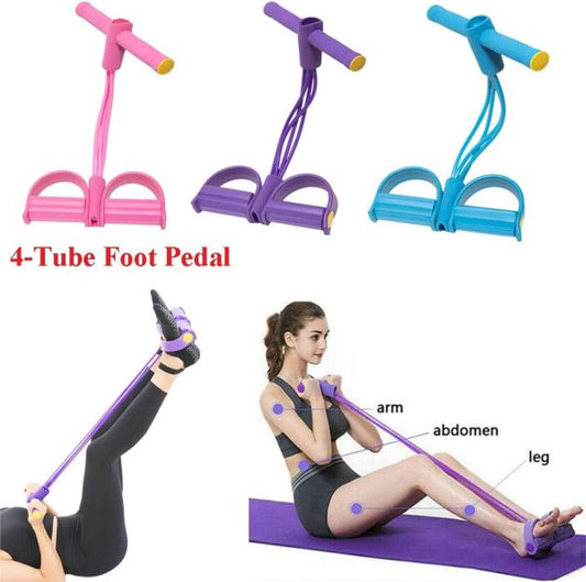 Tummy Trimmer with Foot Pedal Resistance Band – Sit-Up Pull Rope for Home Workout, Yoga, Core Training & Full-Body Fitness