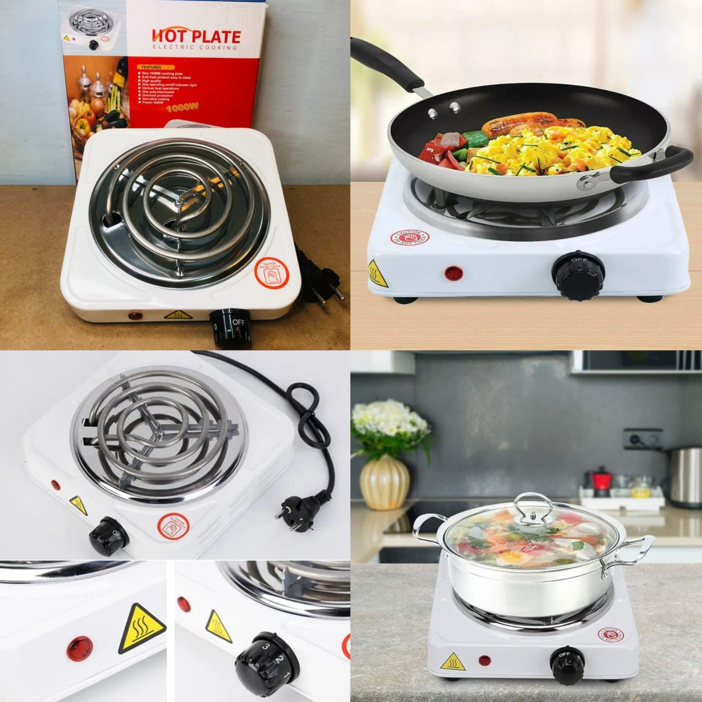 Electric Stove Hot Plate for Cooking – Portable Single Burner with Fast Heating, Easy to Clean Metal Body