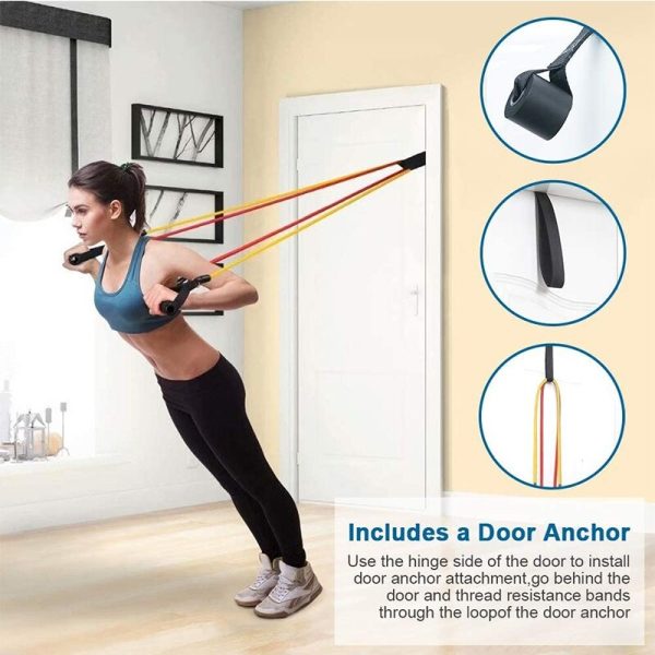 Exercise Resistance Bands Set – 5 Strength Levels for Home Workouts, Physical Therapy, Yoga & Travel – Durable, Portable Fitness Bands
