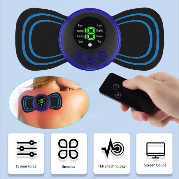 Portable EMS Mini Electric Massager Patch | Rechargeable Muscle Pain Relief Device for Neck, Back, Arms & Full Body Therapy