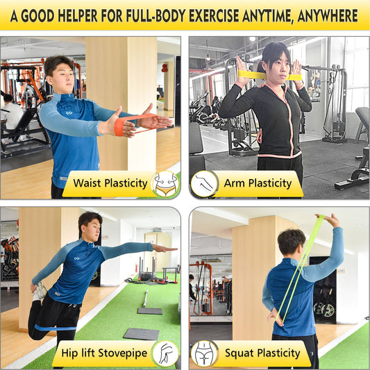 Exercise Resistance Bands Set – 5 Strength Levels for Home Workouts, Physical Therapy, Yoga & Travel – Durable, Portable Fitness Bands