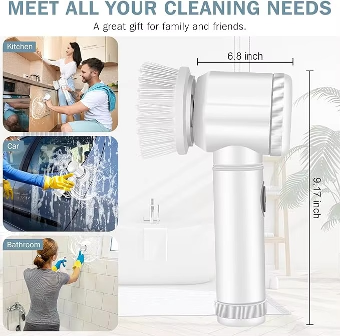 Magic Brush Wireless Rechargeable Cleaning Brush – Electric Scrubber for Bathroom, Tile, Bathtub & Kitchen