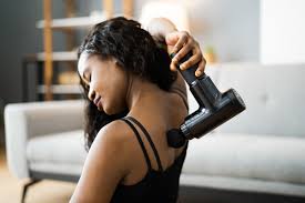 Deep Tissue Massage Gun for Muscle Pain Relief – Handheld Percussion Massager with 6 Speeds & 4 Heads – Quiet, Rechargeable, Portable for Athletes & Recovery
