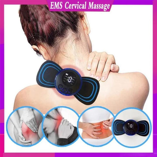 Portable EMS Mini Electric Massager Patch | Rechargeable Muscle Pain Relief Device for Neck, Back, Arms & Full Body Therapy