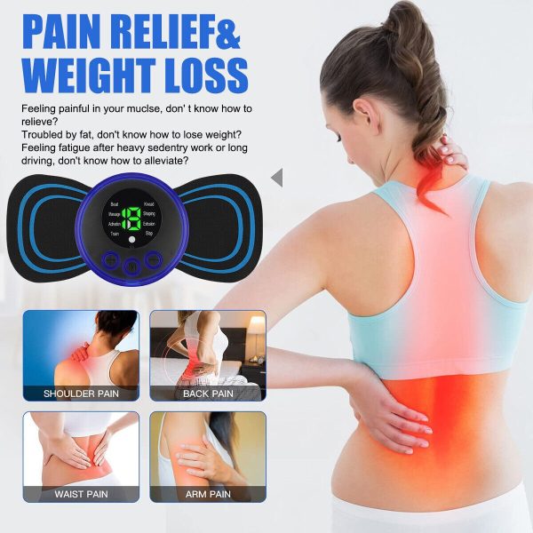 Portable EMS Mini Electric Massager Patch | Rechargeable Muscle Pain Relief Device for Neck, Back, Arms & Full Body Therapy